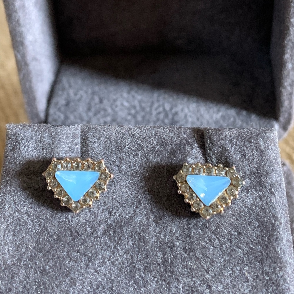 Anthropologie light blue opal stud earrings